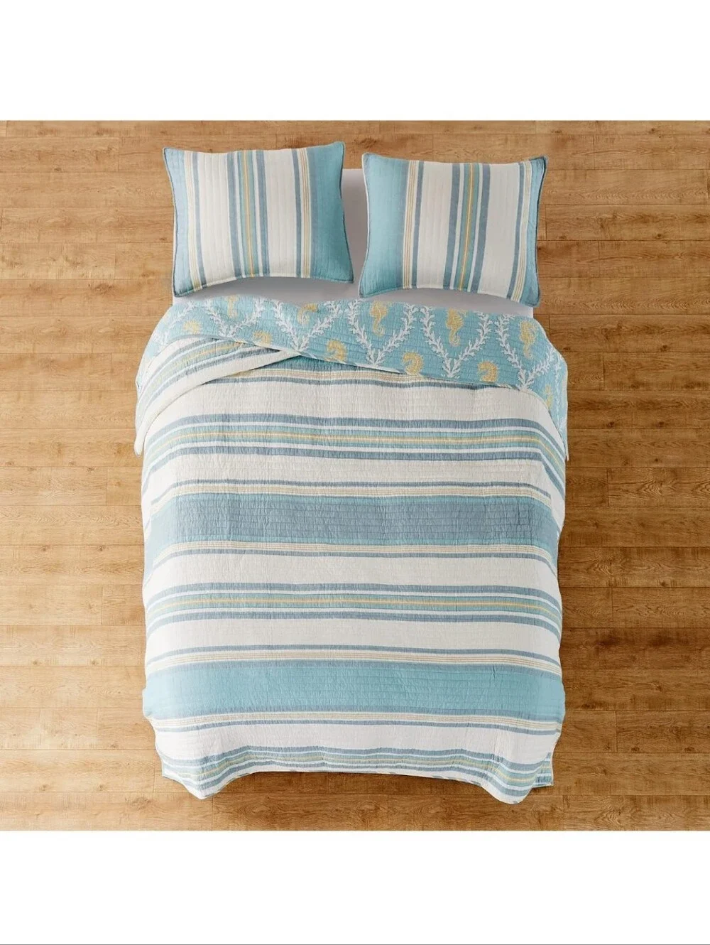 Levtex Home - Kailua Quilt Set - King Quilt + Two King Pillow Shams - Stripe